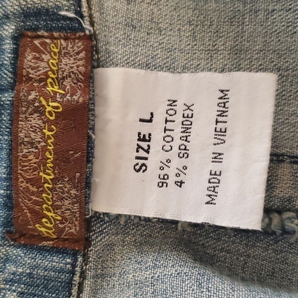 Department of Peace Denim Blazer SZ LG - Picture 7 of 8